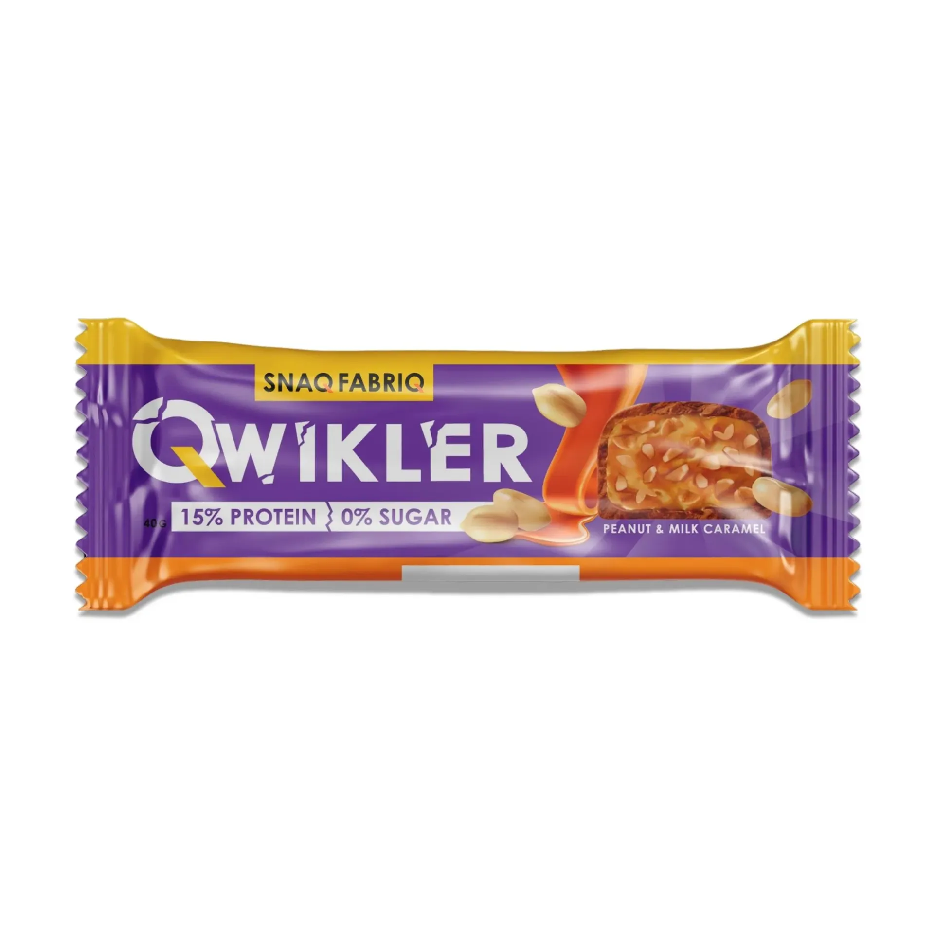 Snaq Fabriq QWIKLER Glazed bar Peanut & Milk Caramel 40 g.