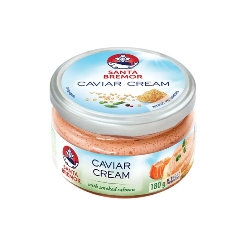 [4810168004156] Santa Bremor, Fish caviar product. Delicacy caviar "Caviar Cream" with smoked salmon 180 g.