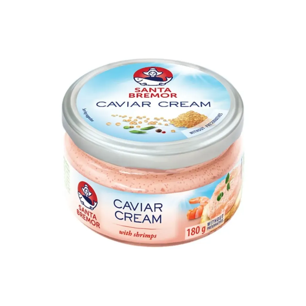 [4810168016104] «Санта Бремор» Икра деликатесная «Caviar Cream» с креветкой 180 г.