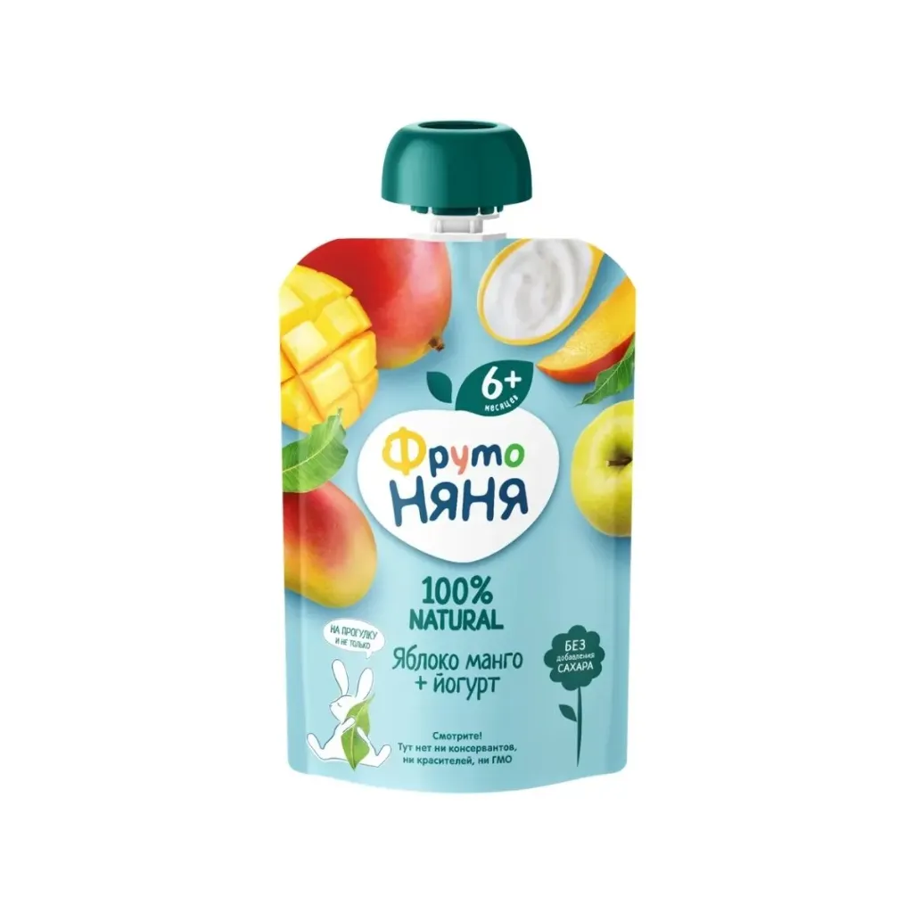 [43000251] Fruto Nanny, Puree with yoghurt FrutoNanny apple & mango 90 g.