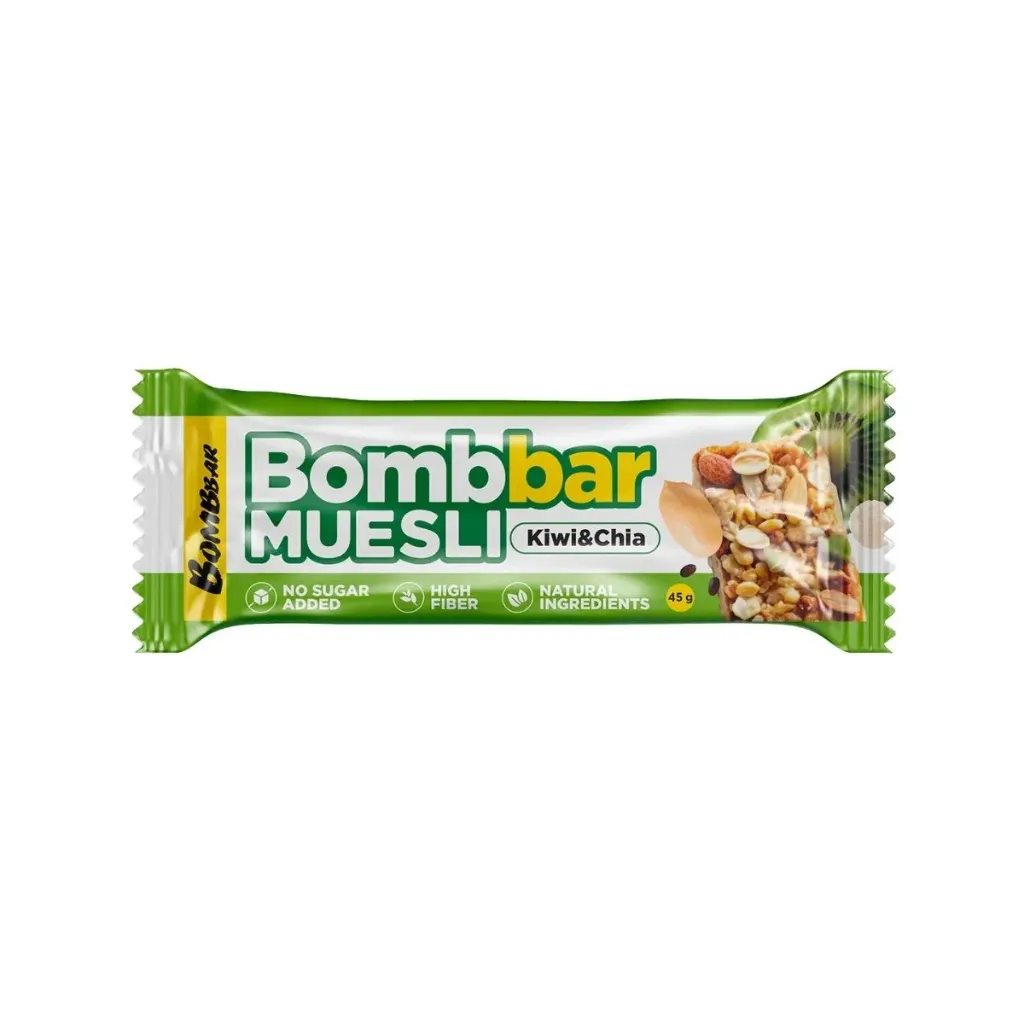 [4660298500994] Bombbar มูสลี่บาร์ กีวี-เจีย 45 กรัม.
