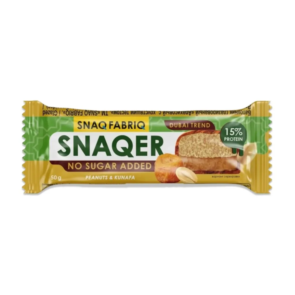 [4660298502035] Snaq Fabriq บาร์อัดแท่งเคลือบช็อกโกแลต ถั่วลิสง & คูนาฟา, 50 กรัม.