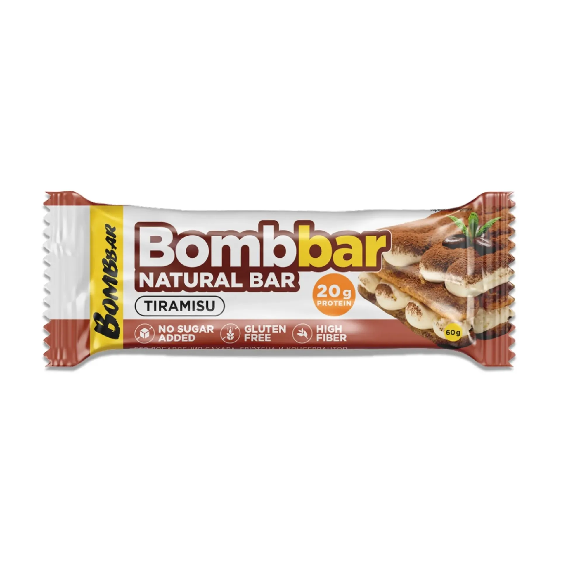 Bombbar โปรตีนบาร์ทีรามิสุ, 60 กรัม.