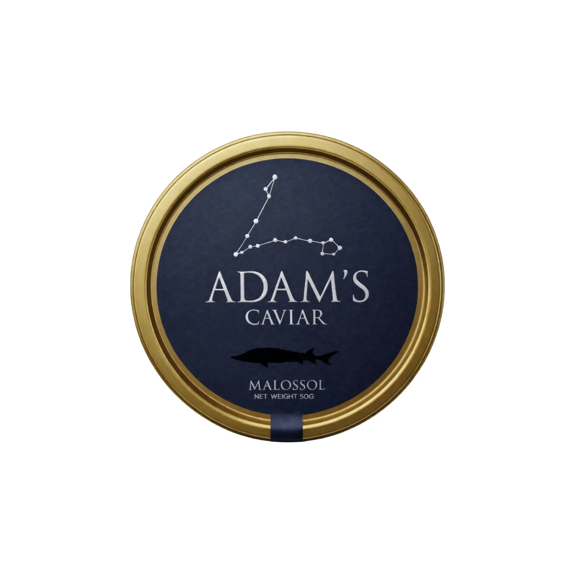 [8857200632225] Adam’s Malossol Black Sturgeon Caviar 50 g.